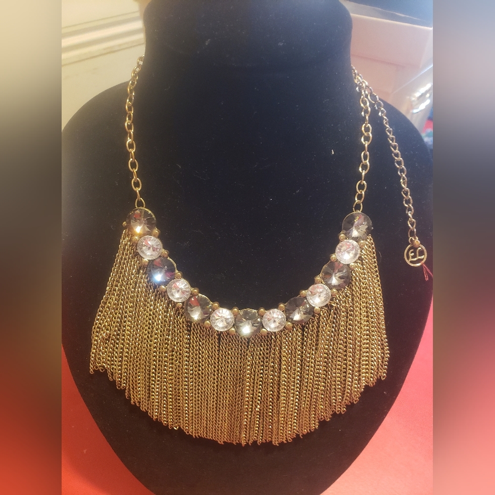 Erica Lyons Bibbed Statement Finged Necklace